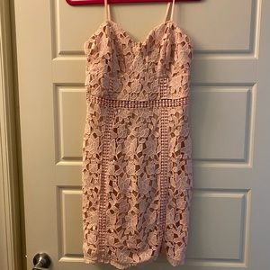 Lulu's Pink Lace Cocktail Dress